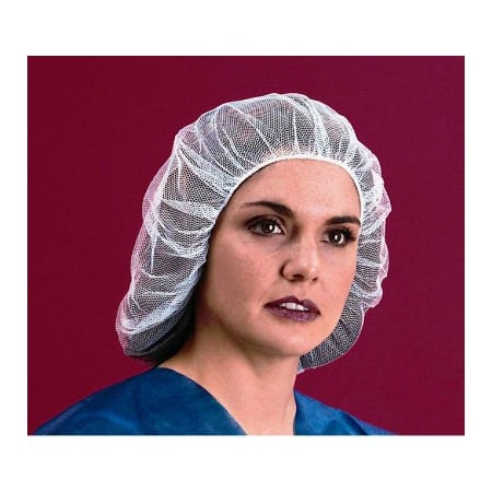 Keystone Safety Nylon Hairnet, Honeycomb, 1/16" Hole, 100% Latex Free, White, 21", 100/Bag 109HPI-21-WH-1BG